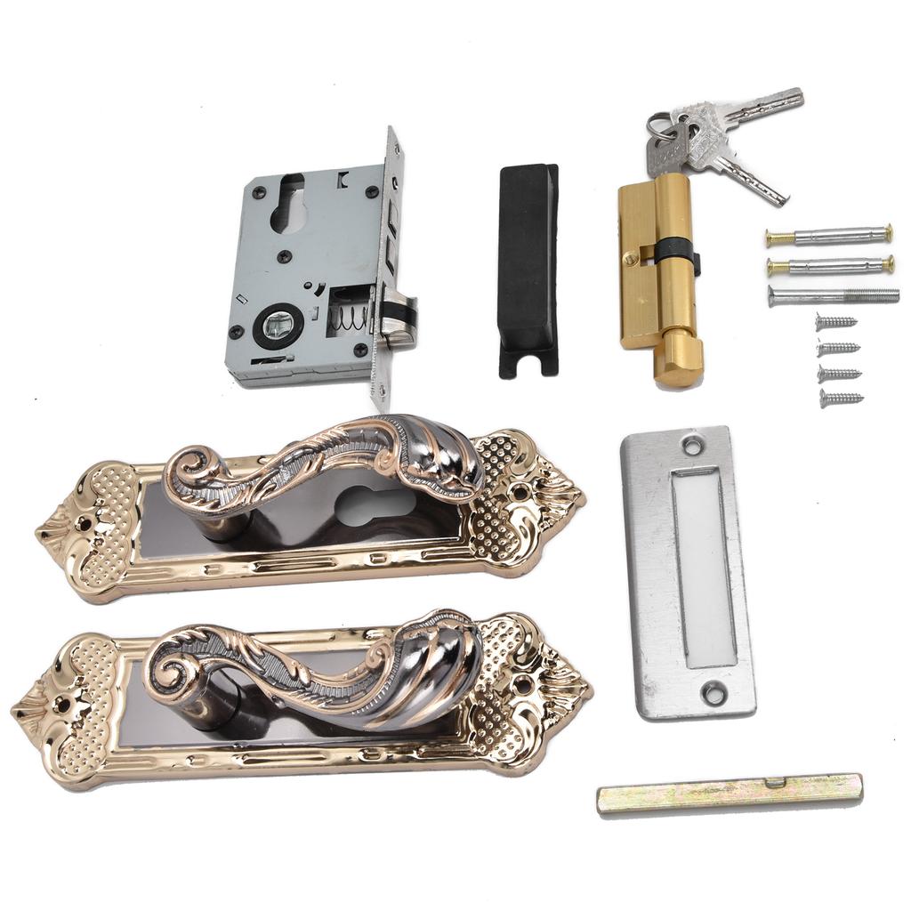 Door Handle Lock Silent Lock Bearing Safety Lever Handle Reversible Bedroom Door Lock