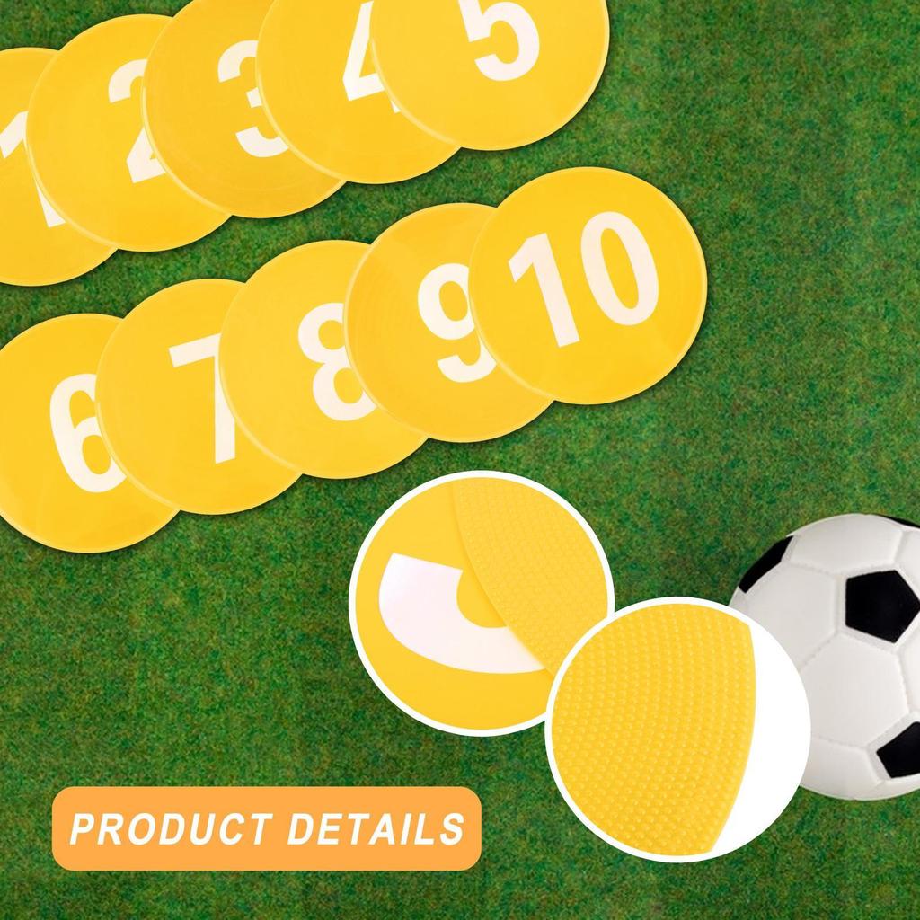 10 Pieces Numbered Floor Markers Landmark Mats Exercise Footstep Mat Silent Training Mark Pads for