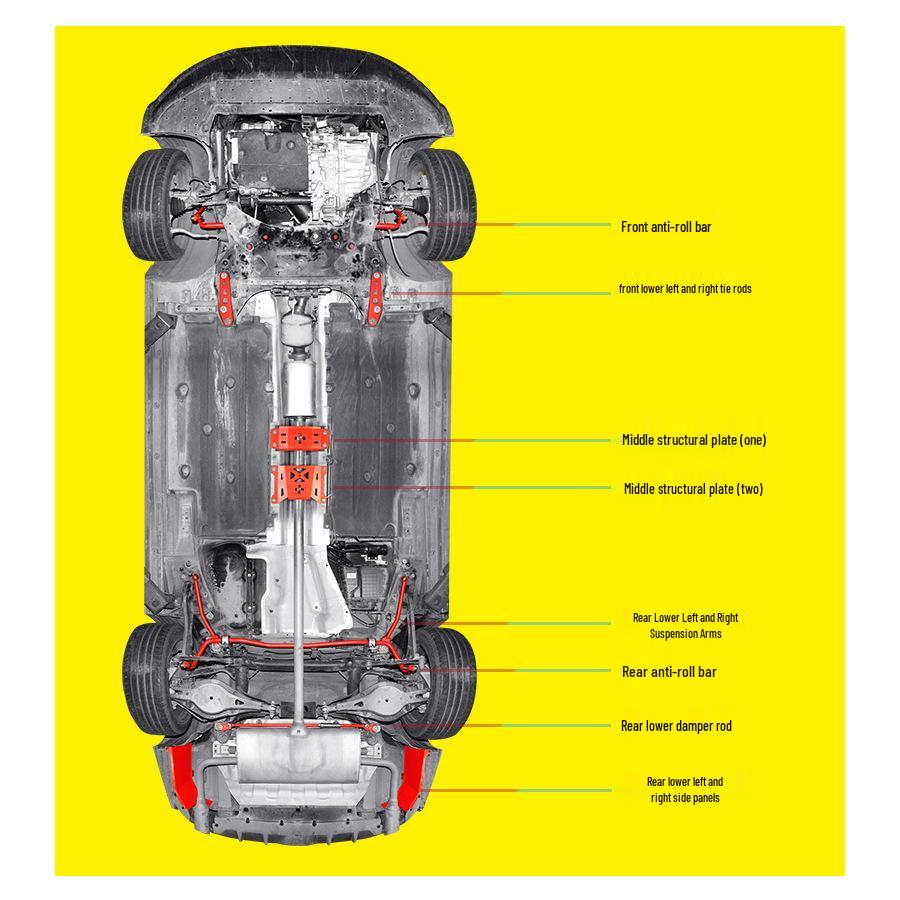 Lynk&Co 01/02/03/05 Chassis Reinforcement: Front Strut Bar with Anti-Roll Damping.