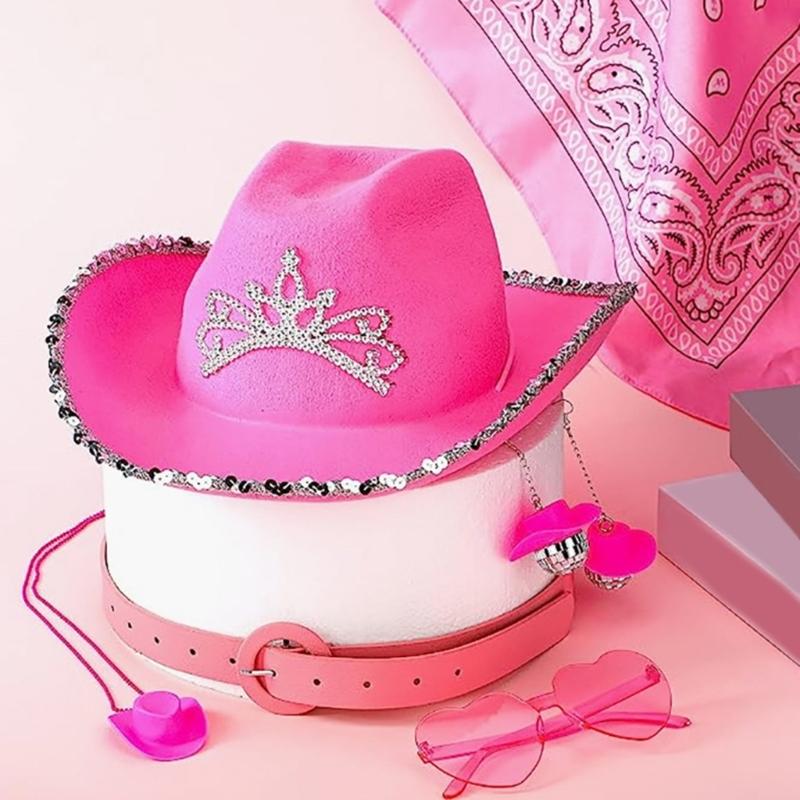 Delicate Pink Cowboy Hat Nightclubs and Parties Photo Studio Props and Stage Performances Multipurpose Decoration