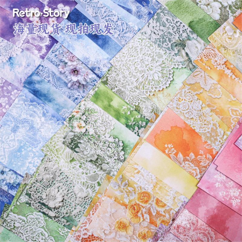 Retro Lace Self Adhesive Decorative Paper For Journal Scrapbooking Decoration