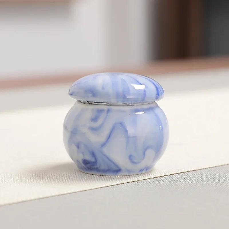 

Мини-баночка для хранения крокусов, мраморная керамическая банка для чая, коробка для бальзама, флакончик для косметического крема, аксессуары для украшения чайного стола, керамическая банка 45ML