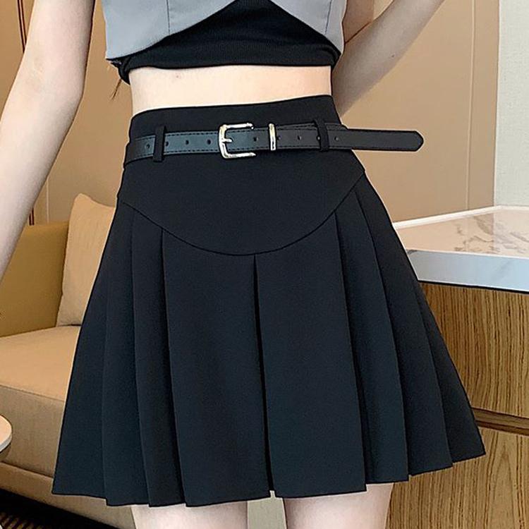 Korean Summer Pleated Mini Skirt Kawaii High Waist Slim Fit Short A-line Skirts Japanese Kawaii Streetwear