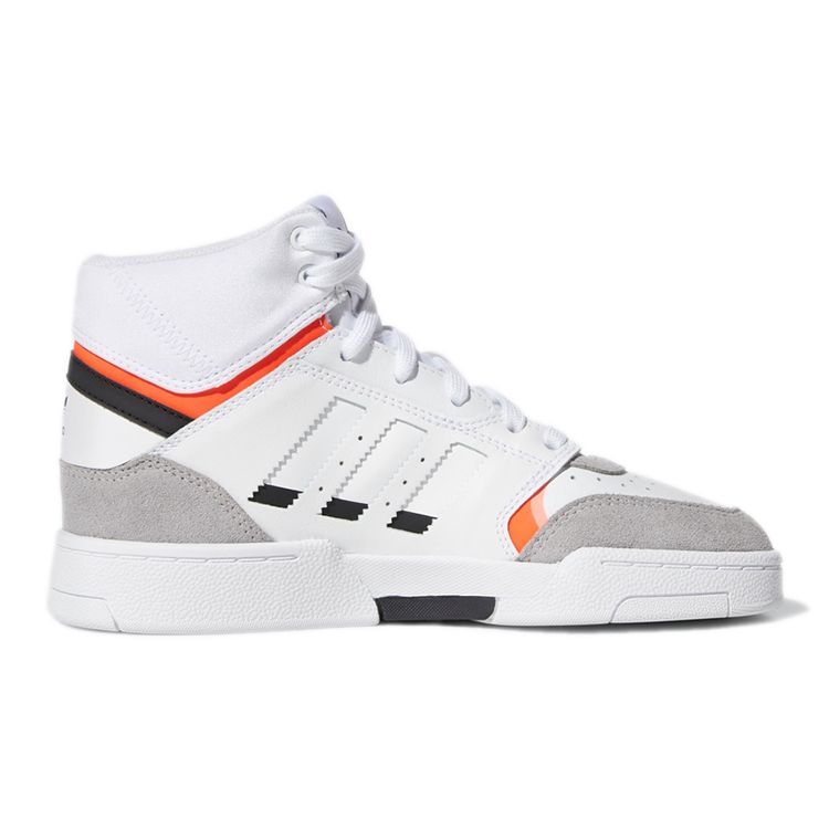 Adidas Originals Drop Step J Comfortable Casual High-Top Kids Skate Shoes Kids Sneakers White Gray EE8755