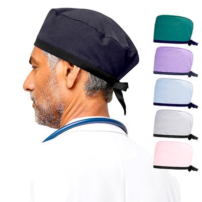 1PC Solid Color Cotton Soft Head Cover Medical Hat Bouffant Hat Beauty Salon Adjustable Work Uniform Surgical Cap