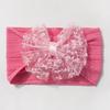New Jacquard Baby Elastic Headband, Cute Lace Bow Children's Headscarf, Thin Baby Headband