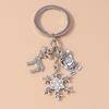 New Alloy Christmas Keychain Snowflake Elk Bell Key Rings Pendant for Christmas Women Girls Handbag Accessories DIY Jewelry Gift