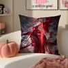Game Genshin Arlecchino Cushion Cover Pillowcase Short Plush Invisible Zipper Room Sofa Cushion Cover