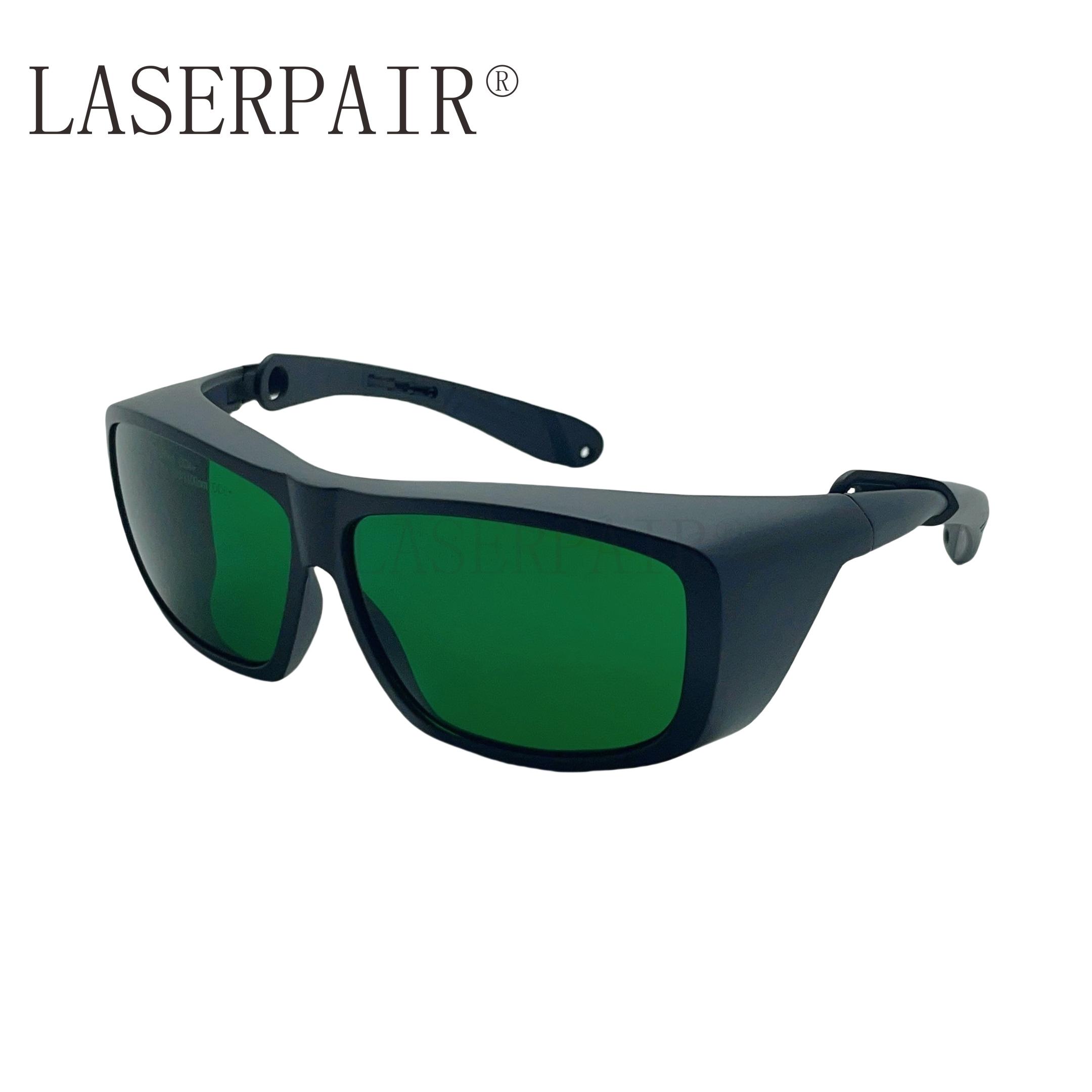 450nm OD4 Blue Laser Glasses 808nm 980nm OD6 Diode Laser Safety Goggles 1064nm OD6 ND YAG Laser Protective Glasses (Green,safety glasses)