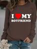 Women's Autumn/Winter Long-Sleeve Round Neck Printed Pullover Hoodie