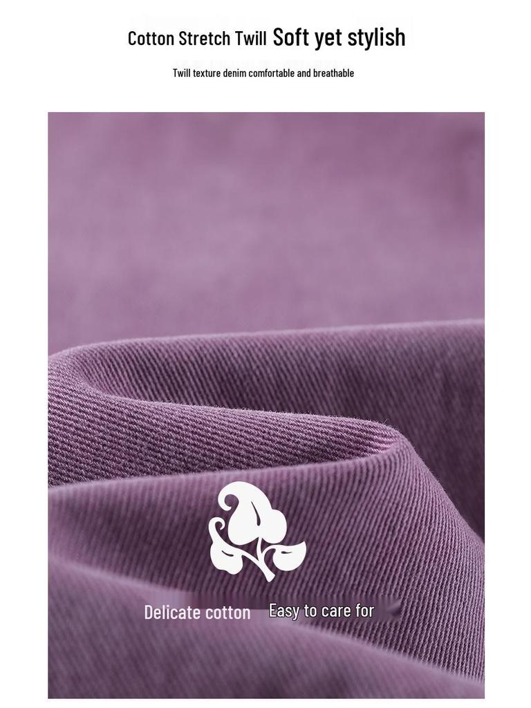Women's High Waist Purple Wide-Leg Jeans - 2025 Autumn Fashion