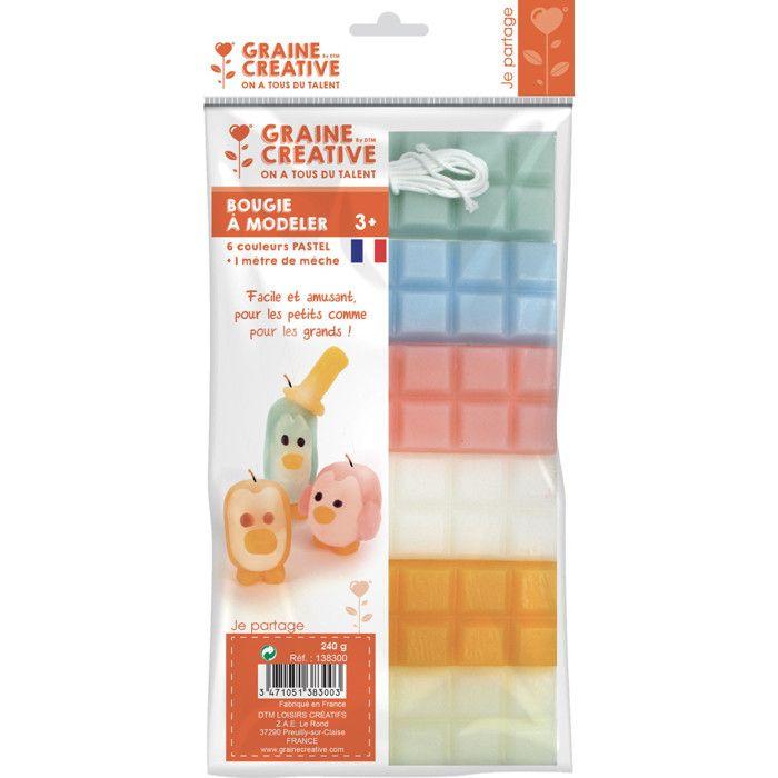 Bougie à modeler 6 barres Couleurs pastel 240 g