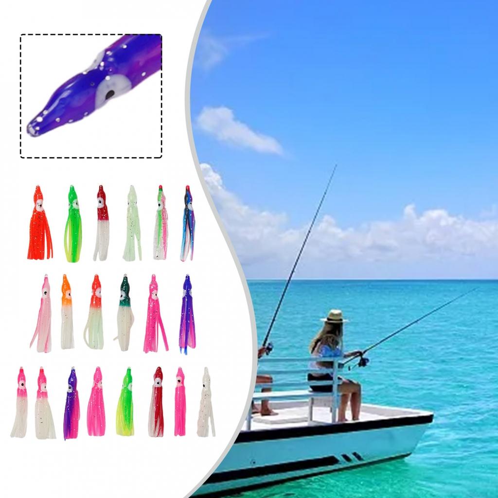 Fisherman Fishing Lures Tools Equipment Supplies 20pcs Artificial Octopus
