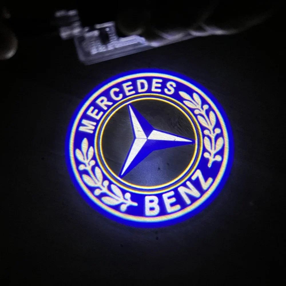 C200 E200  New For Mercedes Benz Car Led door lamp logo projector for mercedes benz c W204 AMG C43 C63 C200 C230 C280 C260 C300 2pcs