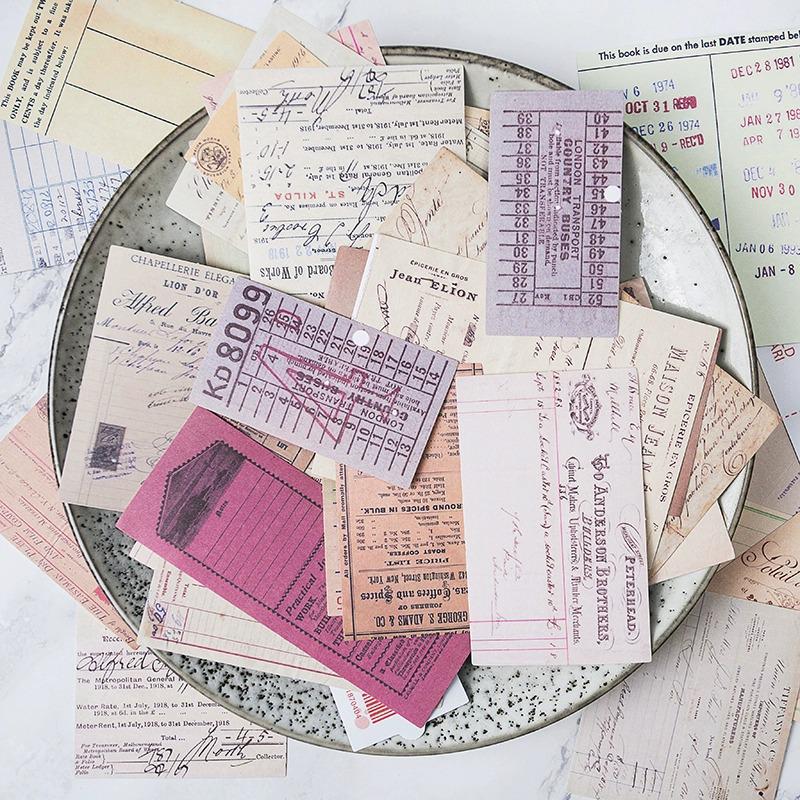 Retro Junk Journal Sticky Notes & Stickers Pack – 53 Large Sheets, Tickets, and Receipts