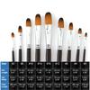 ONE HAPPY CHOICE 9-Piece Long Handle Artist Paint Brush Set, Filbert (Long Handle)
