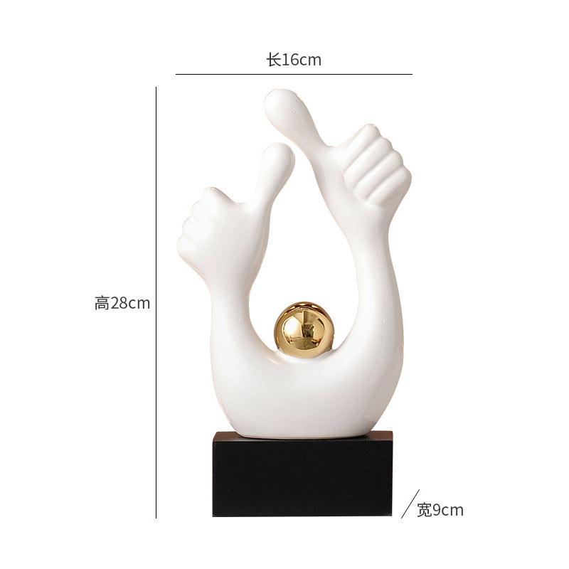 Modern Ceramic Ornaments  Creative Character Gesture Sculpture  Desktop Figurines Accessories Decoration Coffee Table Sculpture
