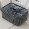 Cloth Compartment Storage Basket Solid Color Large Capacity Baby Diaper Bag with Handle Snack Storage Box Office