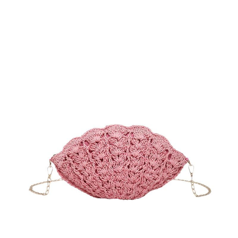 Women's Seashell Grass Woven Crossbody Bag: 2026 Stylish Handmade Hollow Vacation Beach Chain Bag
