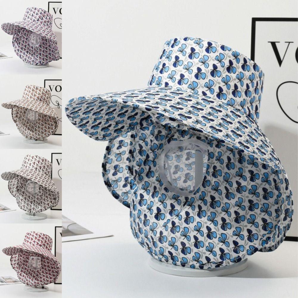 UV Protection Face Mask Sun Hat Breathable Fisherman's Hat Tea Picking Work Hat Summer Outdoor