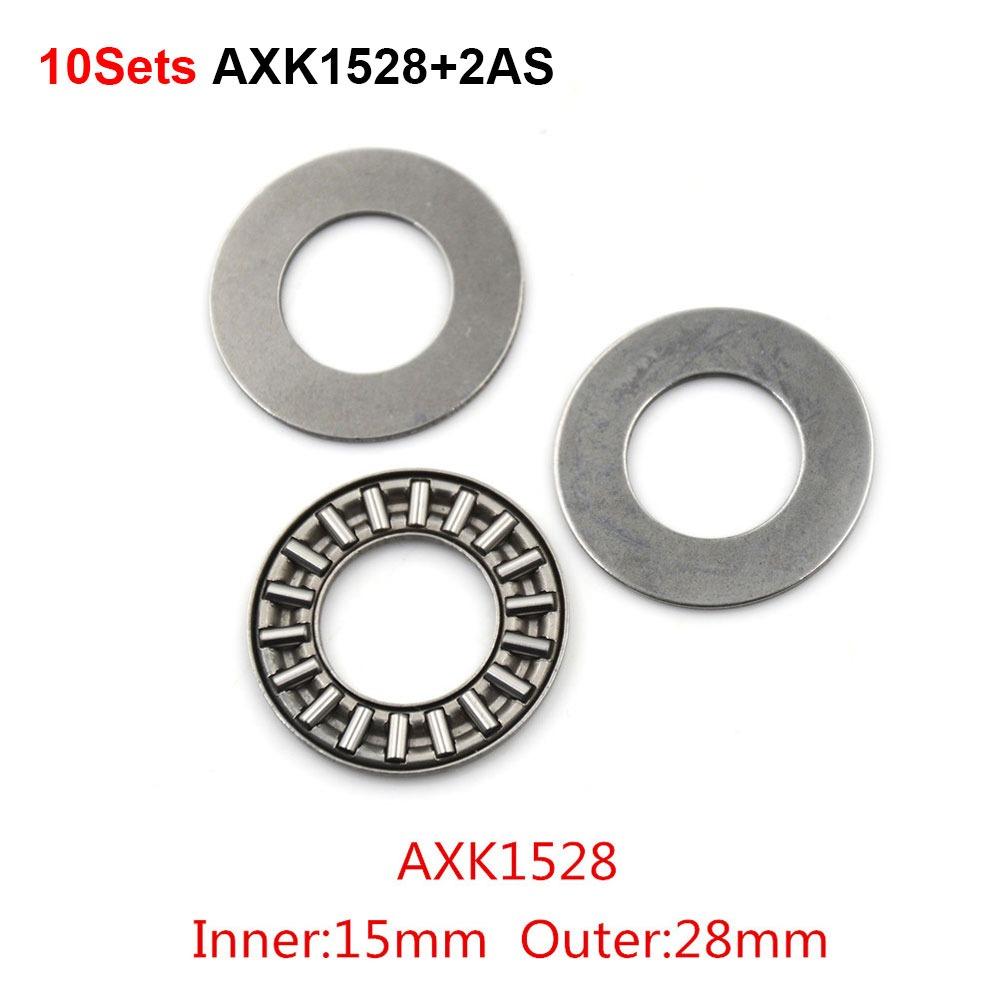 10Sets Chrome Bearing Steel Flat Needle Roller Bearing for Plane Axial Bearing Replacement