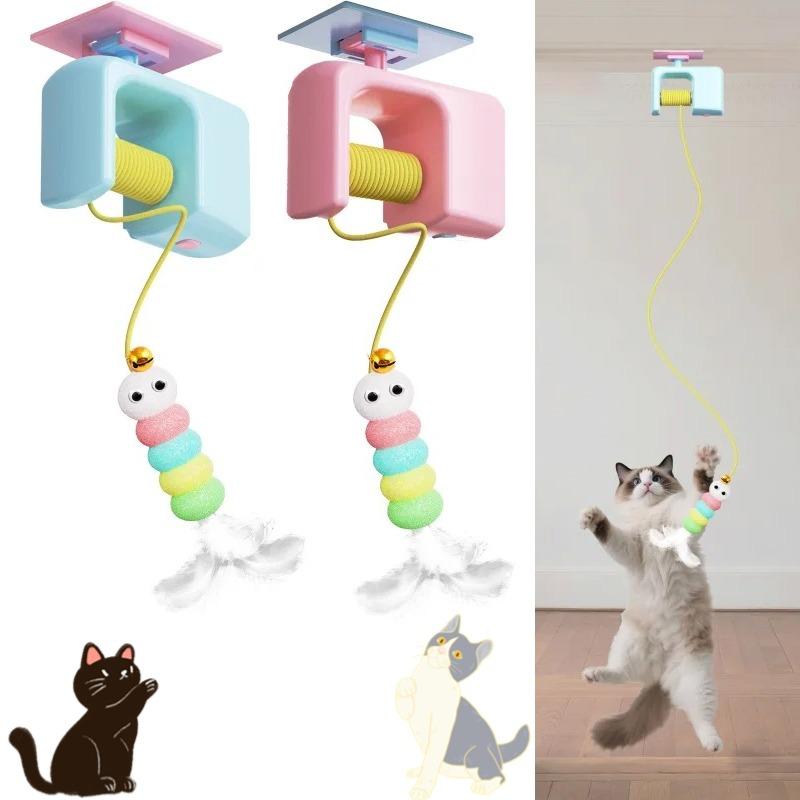 

Interactive Cat Toy Hanging Simulation Cat Toy Funny Self-hey Interactive Toy for Kitten Playing Teaser Wand Toy Cat Supplies рожевий