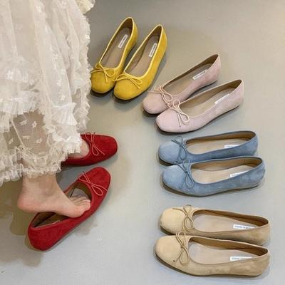Retro lankas vienos eilės batai moteriški 2025 nauji vasariniai aukšti moteriški batai raudoni balerinos plokščiapadžiai batai Zapatos De Mujer