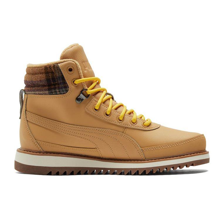 Puma Desierto v2 Checked - Sneakers Unisex Taffy Marrone Super-Limone 385257-01
