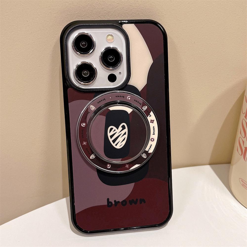 Contrast Love Flower Magnetic iPhone Case for Models 11, 12, 13Pro, 14/15, 16Plus