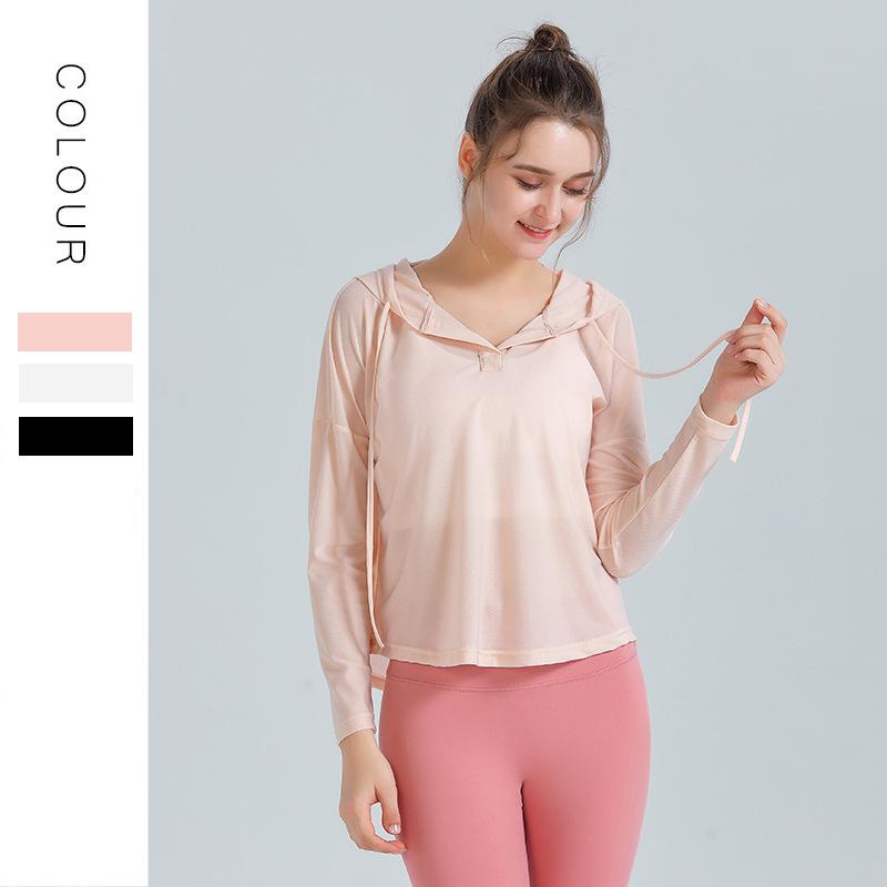 Dam Vår/Sommar Långärmad Lös Passform Solskydd Yoga Jacka