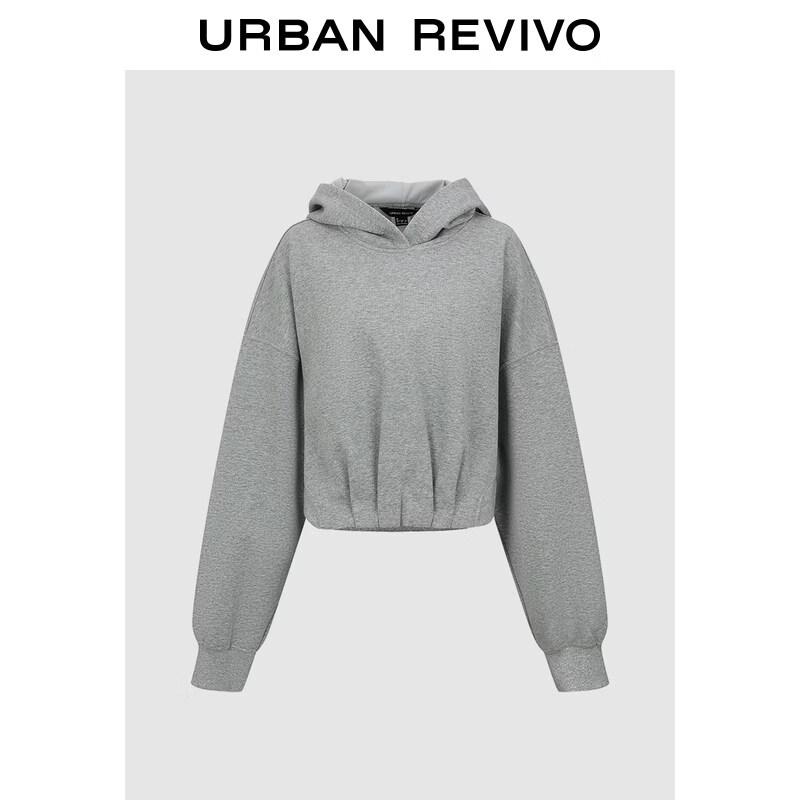 

UR2026 Women s Pleated Hooded Short Sweatshirt M