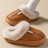 New Cotton Slippers for Girls, Waterproof and Warm In Autumn and Winter, Simple Couple Home Plush Slippers for Men
