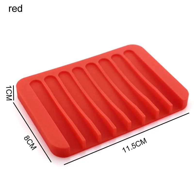 Home Improvement Bathroom Hardware Anti - Skidding Flexible Silicone Tray Soapbox Soap Dishes Plate Holder