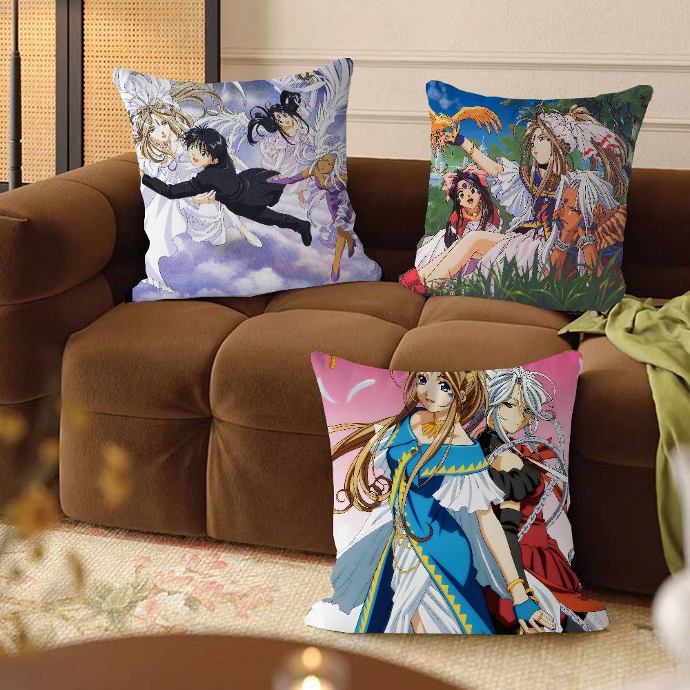 Ah My Goddess Cartoon Animation Decorative Room Aesthetics Pillow Case Home Decor Bedroom Sofa Bed Couch Pillow Cover 45x45