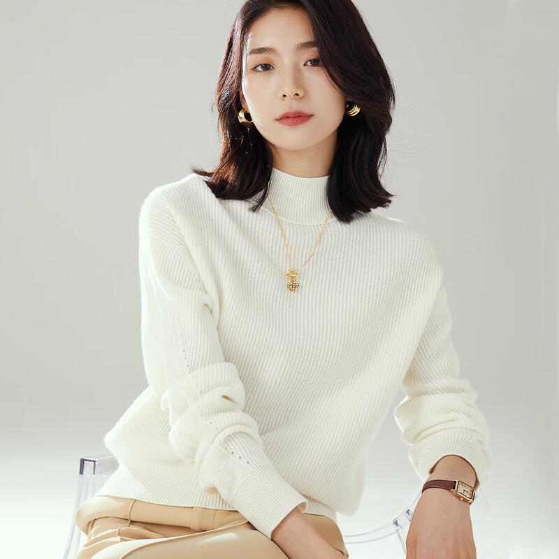 TUHUANG Women's Thick Pure Wool Turtleneck Pullover Sweater