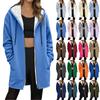 Cardigan à capuche molletonné ample et tendance pour femmes avec fermeture éclair
