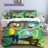 Rick and Morty Pattern Bedding Quilt Set  Home Decoration  Gift (1 * duvet cover + 2 * pillowcase  without core)