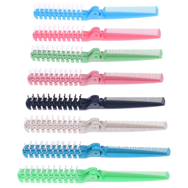 Plastic Double Headed Toothed Women Travel Foldable Diy Hair Beauty Comb Brush