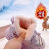 Girls' large cotton sneakers suitable for sub-zero temperatures, winter cotton shoes, waterproof, fleece-lined, warm and thickened, children's