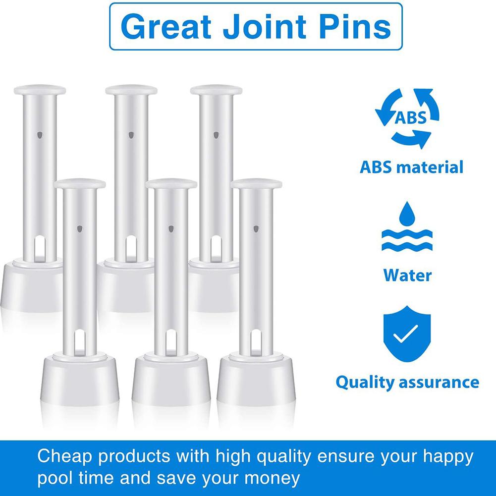 36-12 Packs Plastic Pool Joint Pins with Rubber Seals for Intex Round Metal Frame Connector Nail Pin Swimming Pool Accessories