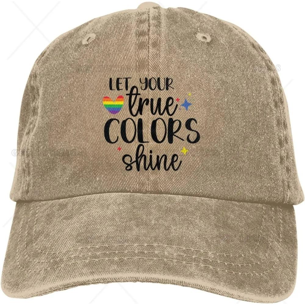 Peace Love Let Your True Color Shine Denim Baseball Cap Golf Dad Hat Adjustable Original Classic Cap Hats
