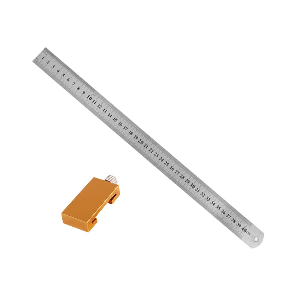 Aluminum Woodworking Ruler with Positioning Block Carpenter Measuring Tool for Precise Measurement In Carpentry Projects