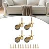 Heavy Duty 4pcs Brass Casters with 360 Degree Rotation and Silent Bearings for Sofas Furniture Tables and Plant Stands