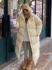Übergroßen Langen Mantel Frauen Winter Unten Baumwolle Jacke Weiblichen Koreanischen Mode Gepolsterten Mantel Damen Casual Dicke Warme Zipper Mäntel