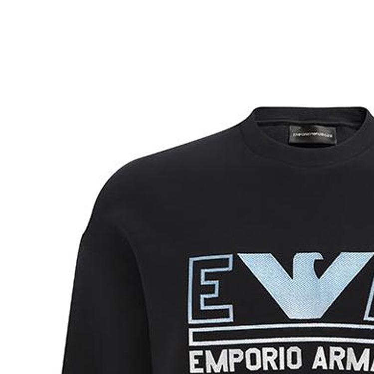 Emporio Armani Ss23 Logo Print Pullover Sweatshirt Men Sweatshirt Black 3R1MBT-1JHSZ-09K4
