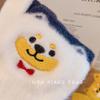 Touchable Screen Warm Gloves for Women In Winter Riding with Cold Protection for Five Fingers Korean Cute Cartoon Bear Plus Velvet Thickened