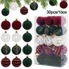 30pcs/box Christmas Velvet Balls 6cm Big Xmas Tree Hanging Pendants 2025 Merry Christmas Decoration For Home 2026 New Year Gifts