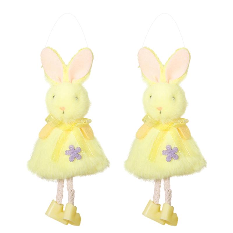 

2 шт. пасхальный кролик подвесные украшения весеннее дерево подвесные кролик украшения тканевый кролик кукла украшение кролик пчела кукла подвесной подарок жёлтый