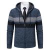 Men's Hooded Sweater Cardigan Sweater New Hooded Color Block Large Size Cardigan Sweater