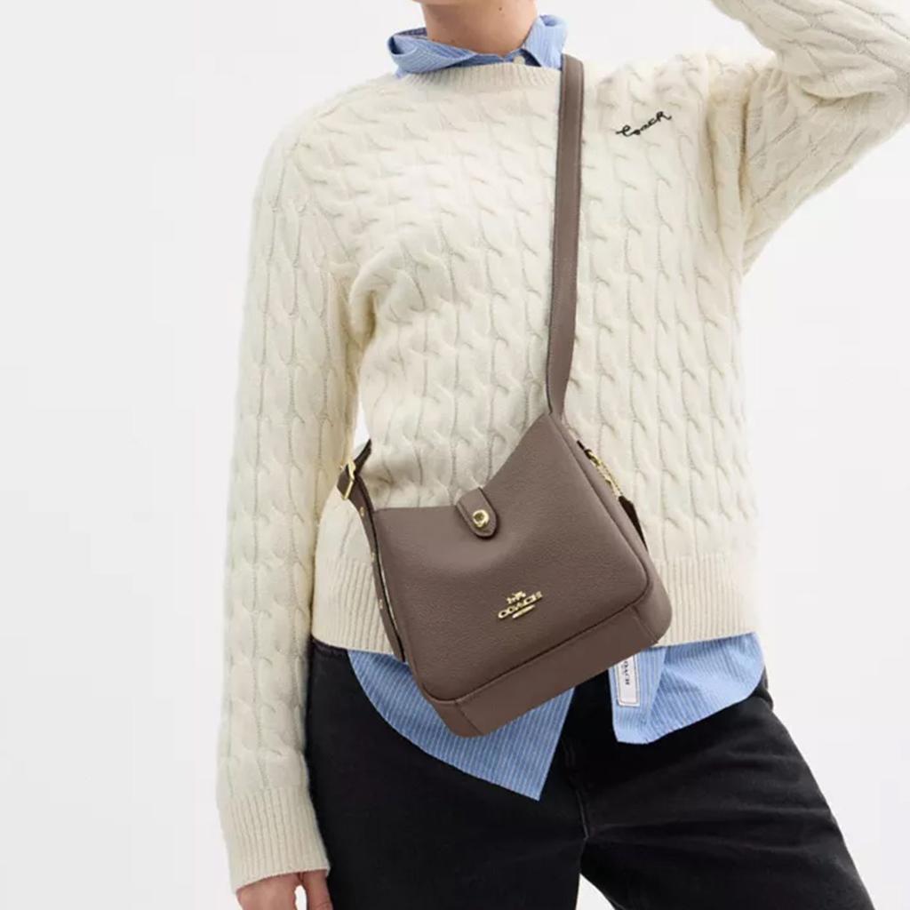 Coach Bolso de Hombro de Cuero Hadley, Bolso Cruzado Pequeño para Mujer Color Ámbar CAL60-IMV2R